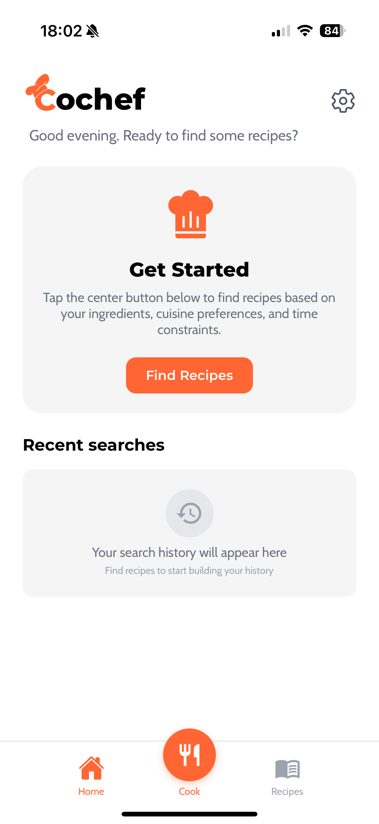 CoChef App Home Screen