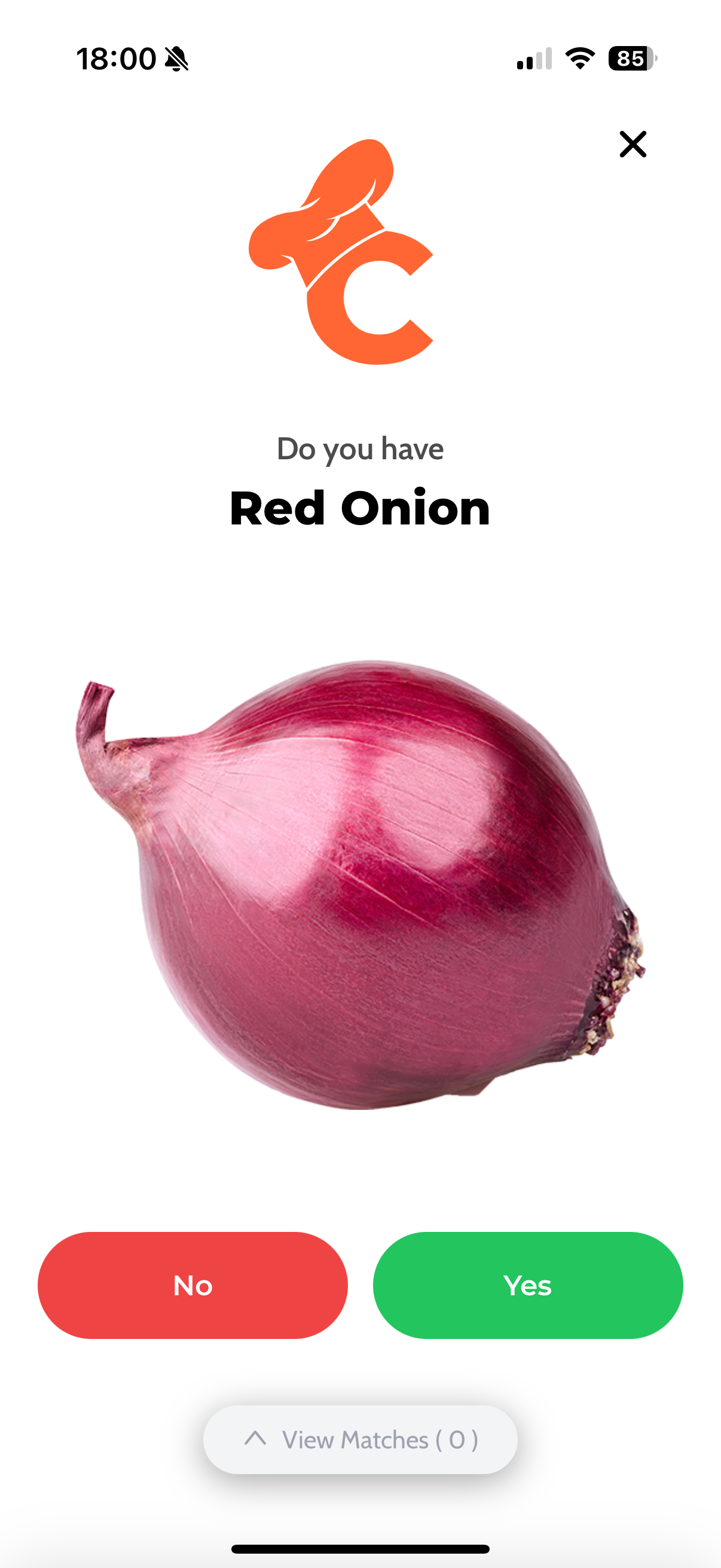 CoChef App Ingredient Selection