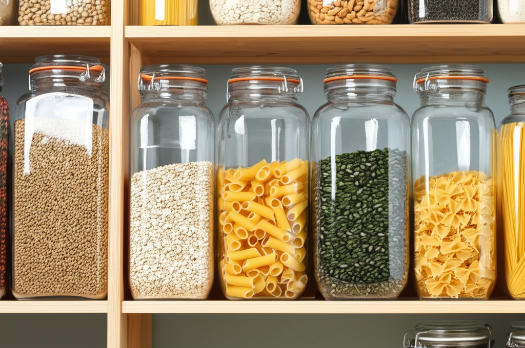 Bulk food items in glass containers